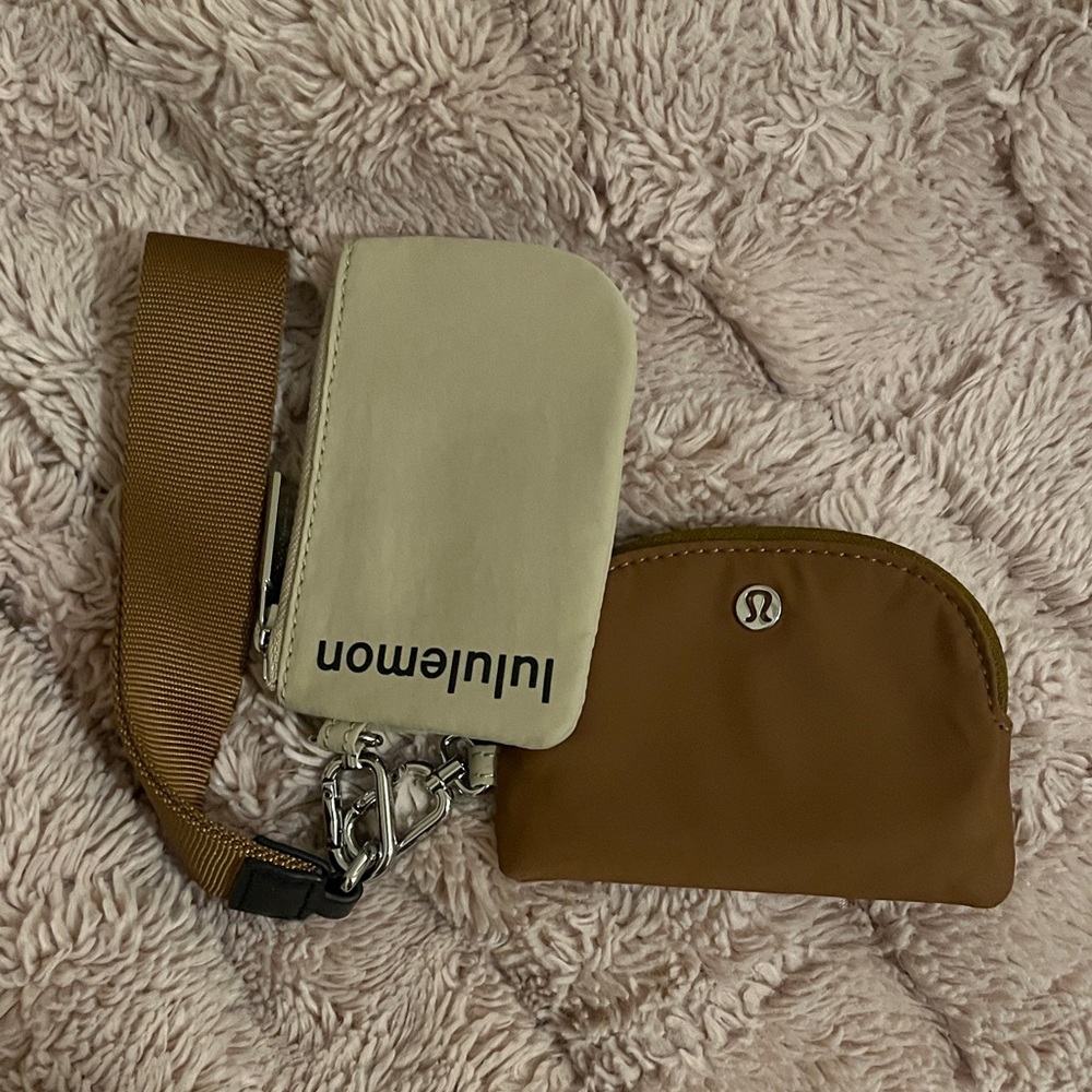 lululemon athletica Cream and Brown Clutch Set